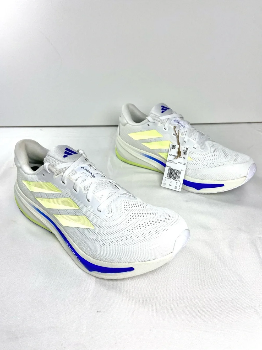 adidas Supernova Rise 2 M Running Shoes White Lime Blue Men’s 11.5 IH8662 NWOB